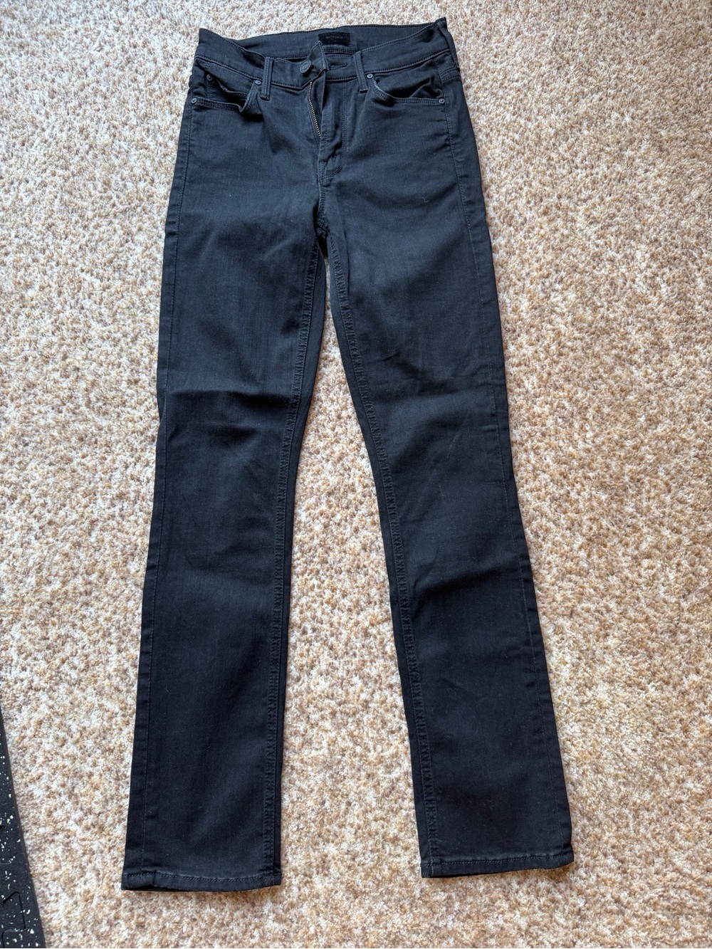 Mother Jeans Womens Size 23 Black Denim The Mid Rise Dazzler Ankle Not Guilty